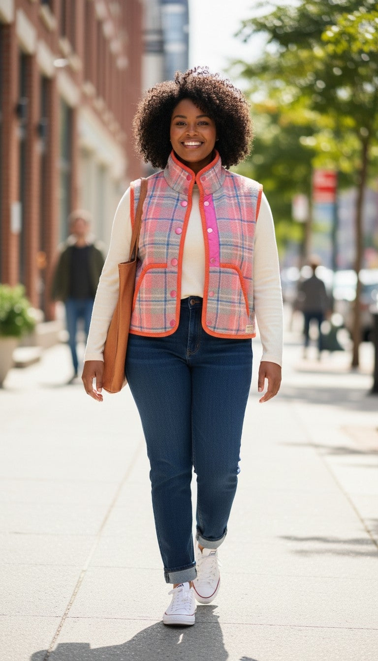 Oversized winter crop vest