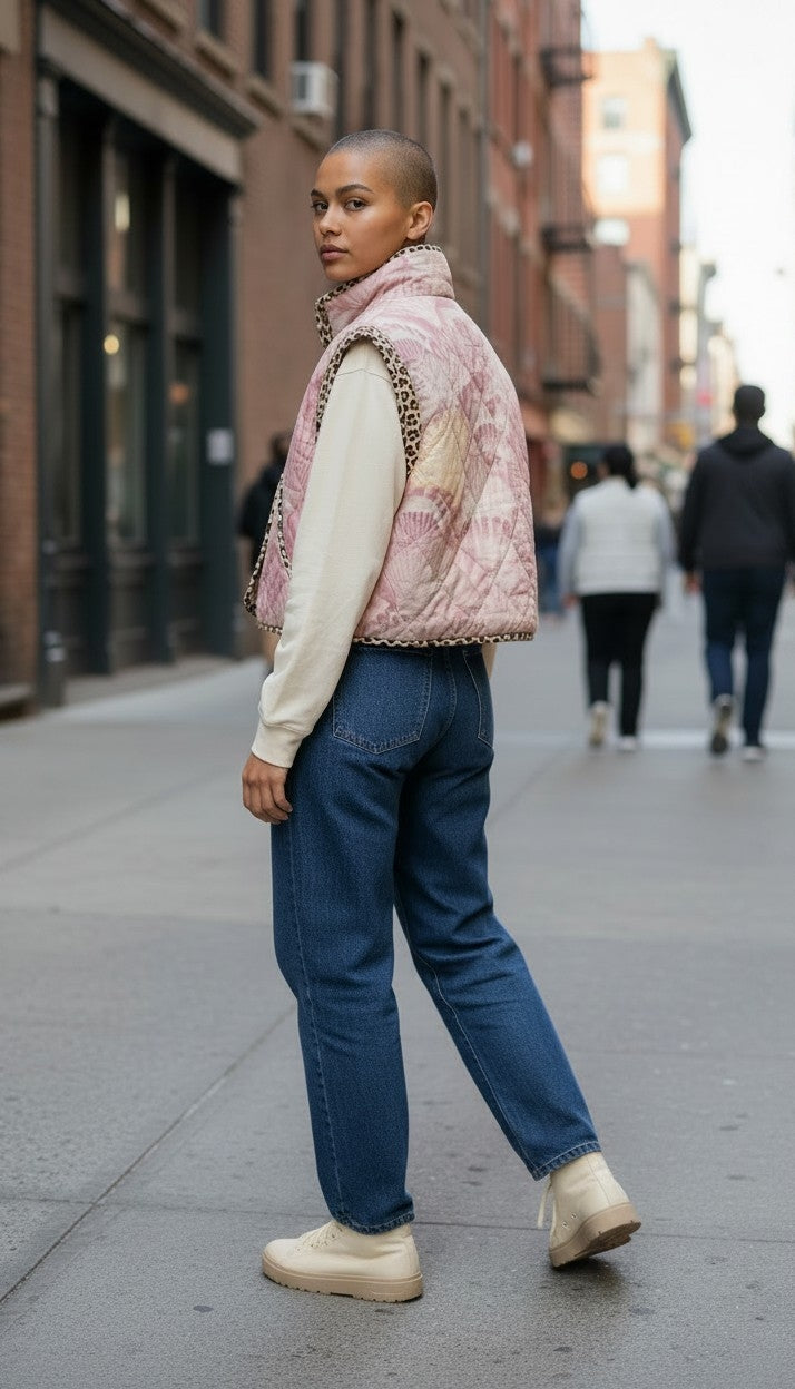 Oversized winter crop vest