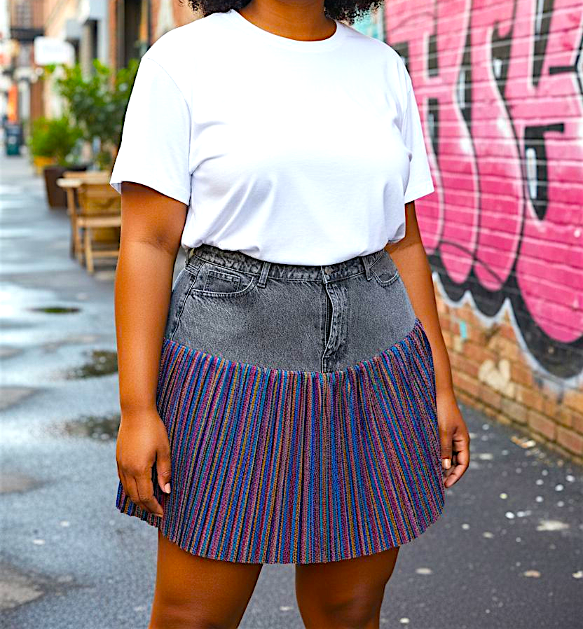 Disco fever denim skirt