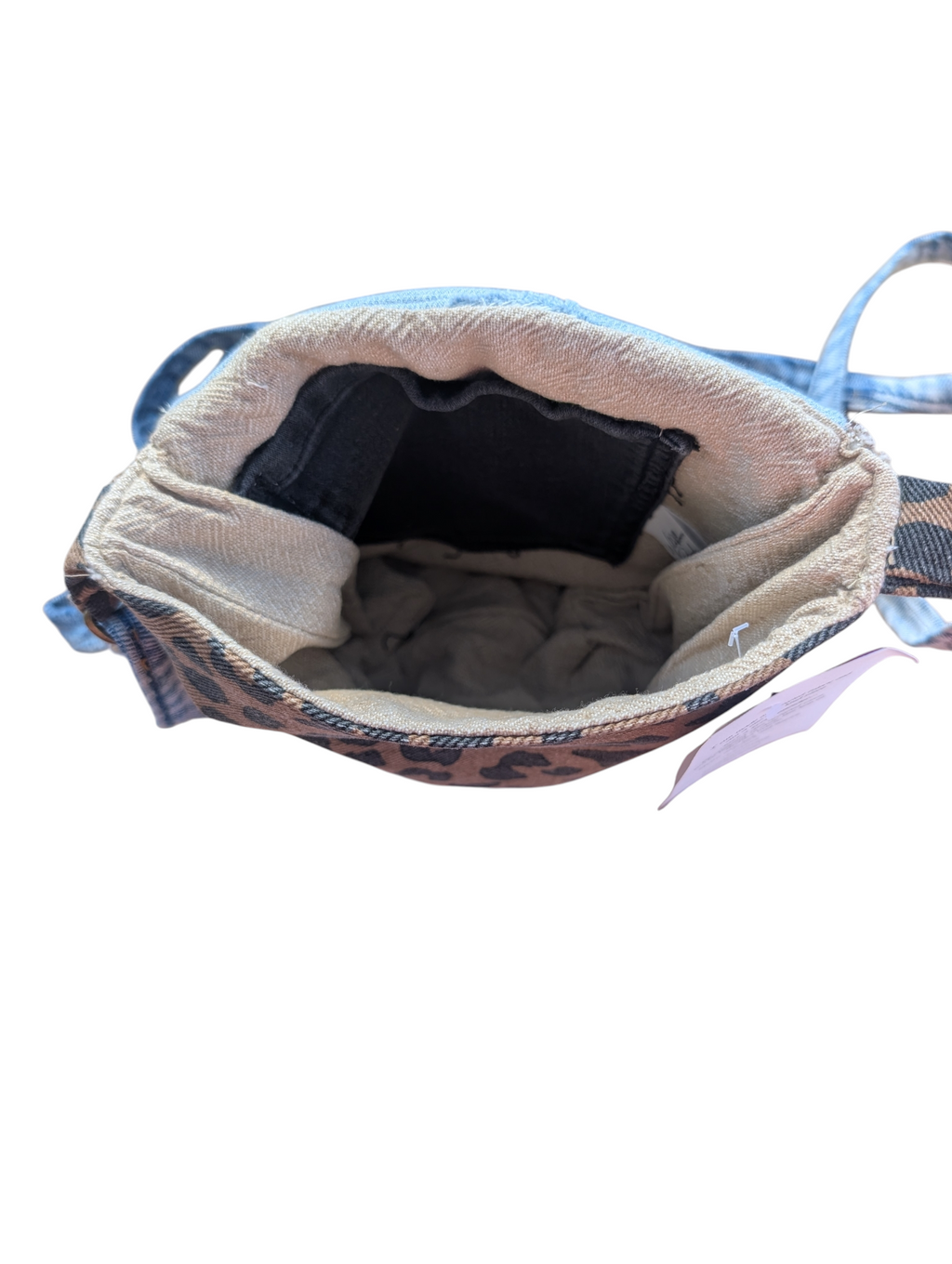 Denim flower crossbody bag