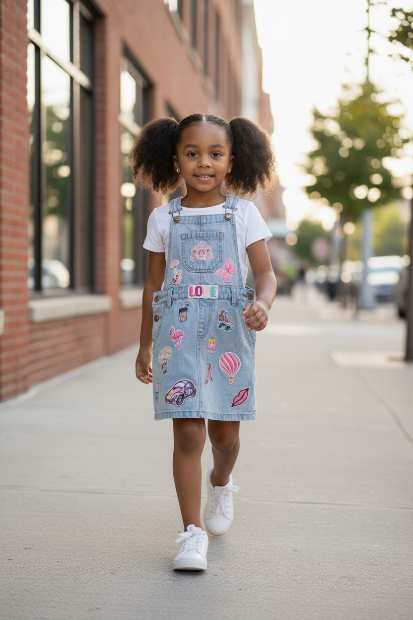 Denim pinafore dress