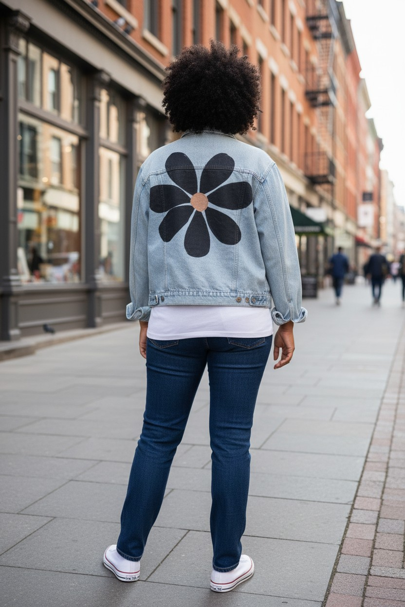 Denim daisy jacket