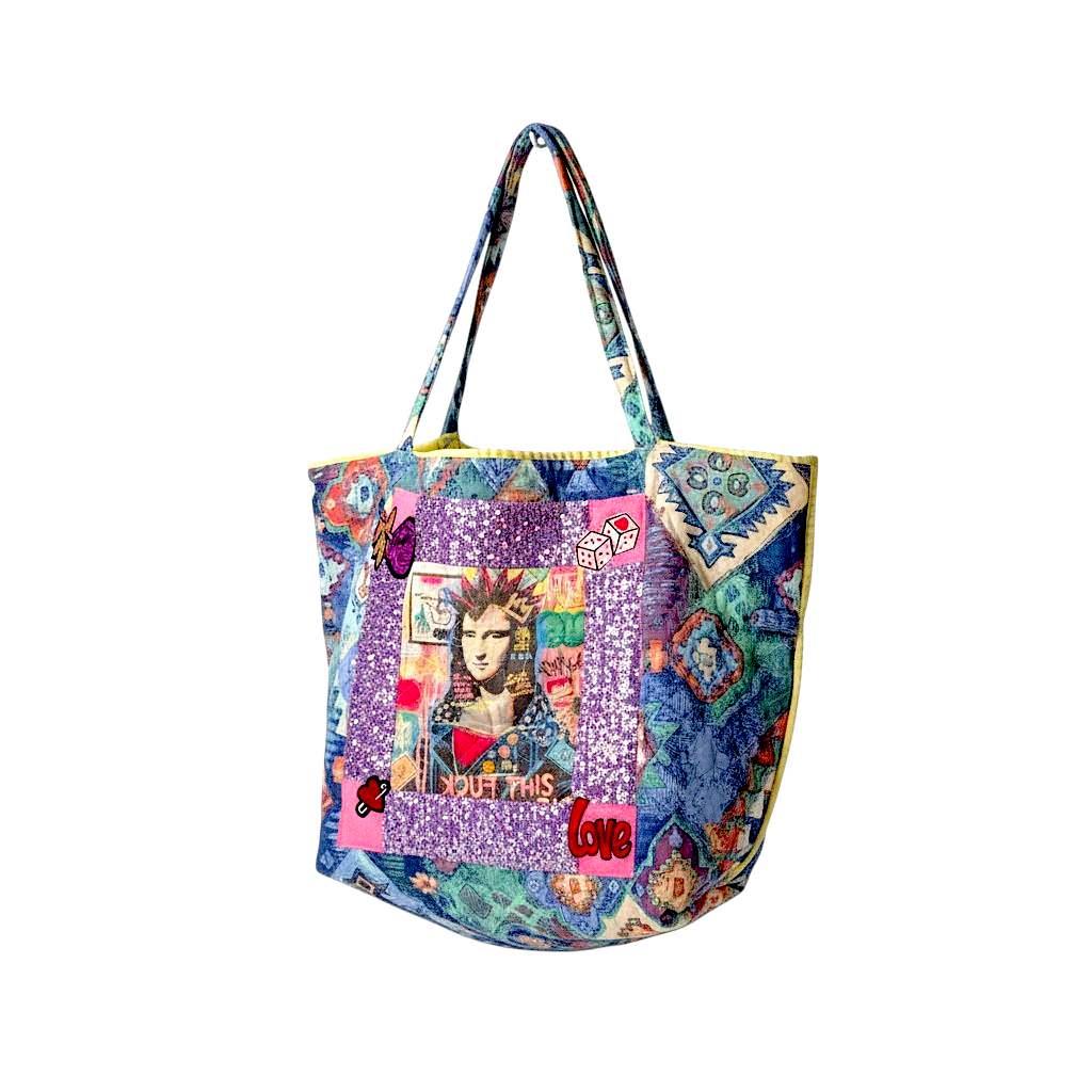 Quilted oversized tote bag