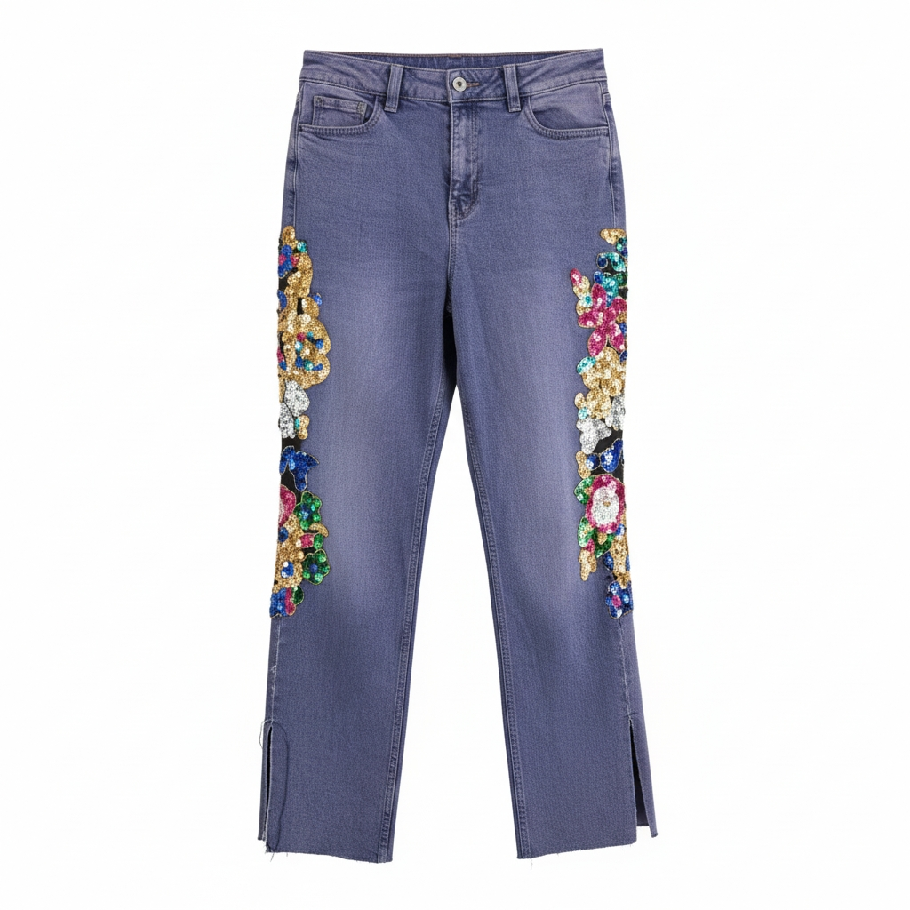 Purple sparkle jeans