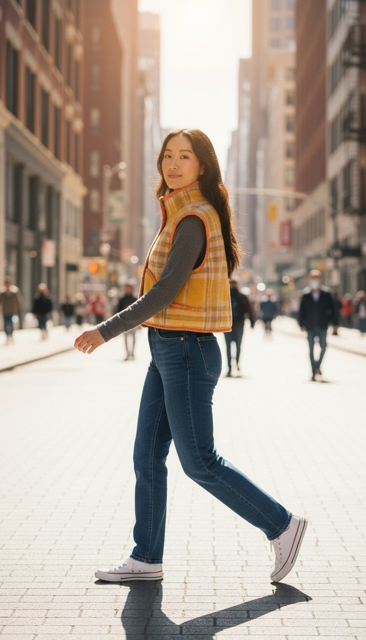 Oversized winter crop vest