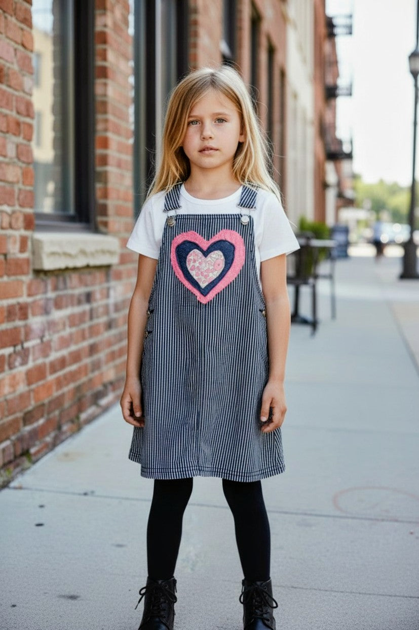 All heart pinafore dress