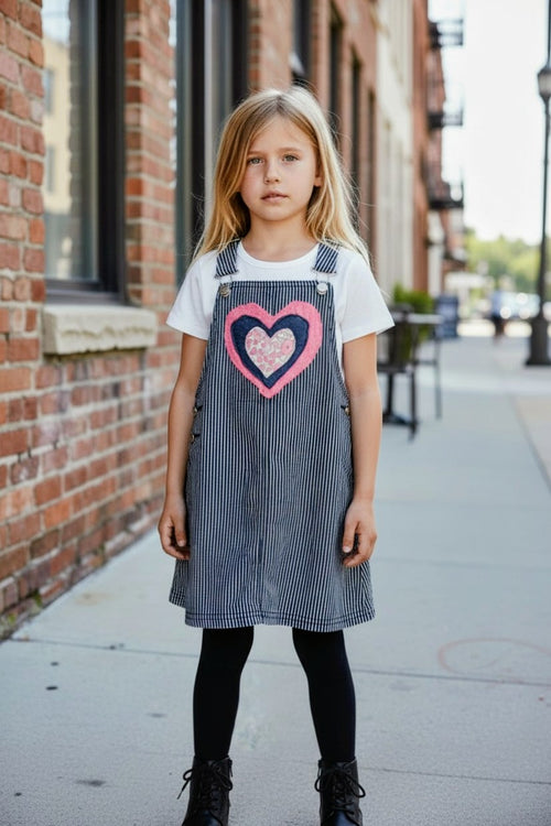 All heart pinafore dress