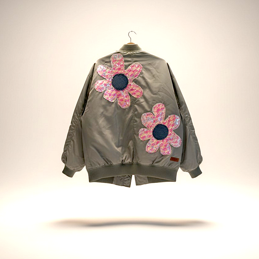 Flower power bomber jacket