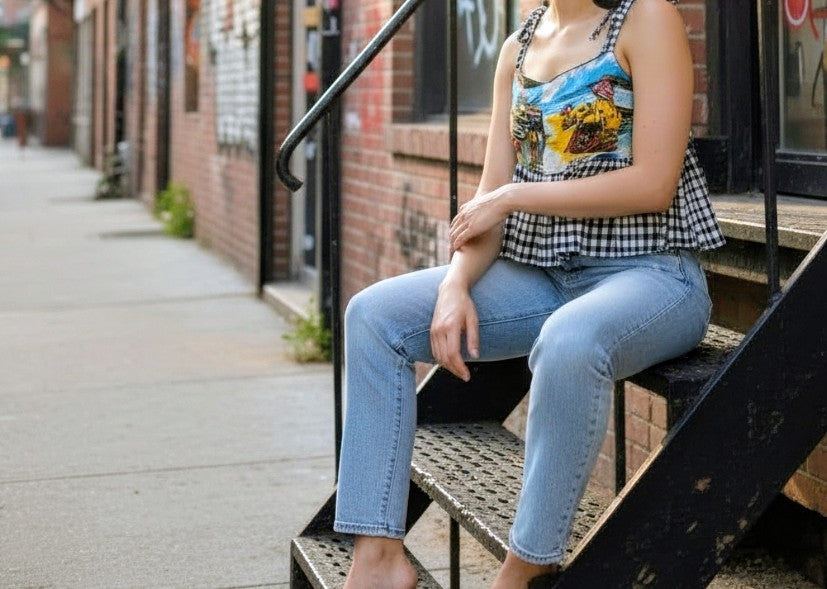 Vintage linen swing tank