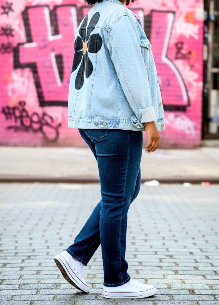 Denim flower jacket