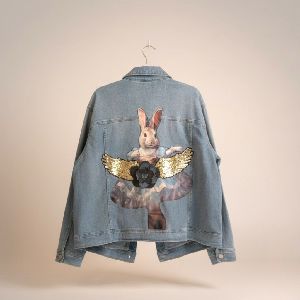 Ballerina bunny denim jacket