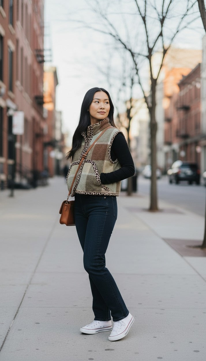Oversized winter crop vest
