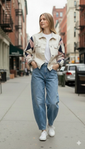 Quilted sleeved denim jacket