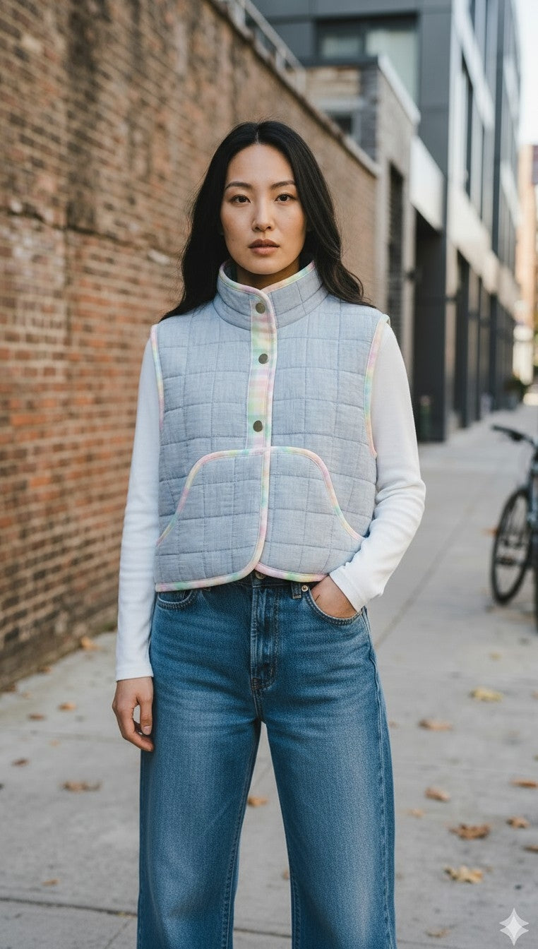 Oversized winter crop vest