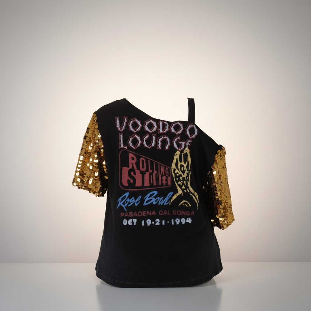 Sequins off the shoulder tshirt
