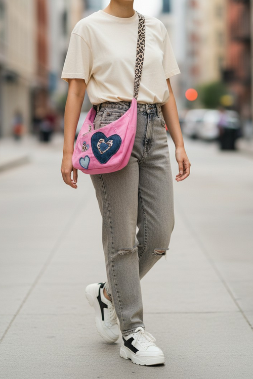 Denim sling bag