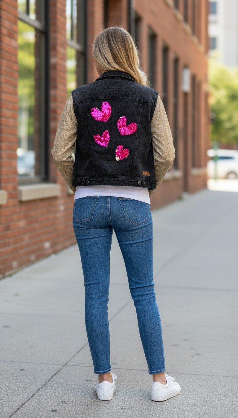 Full of heart denim jacket