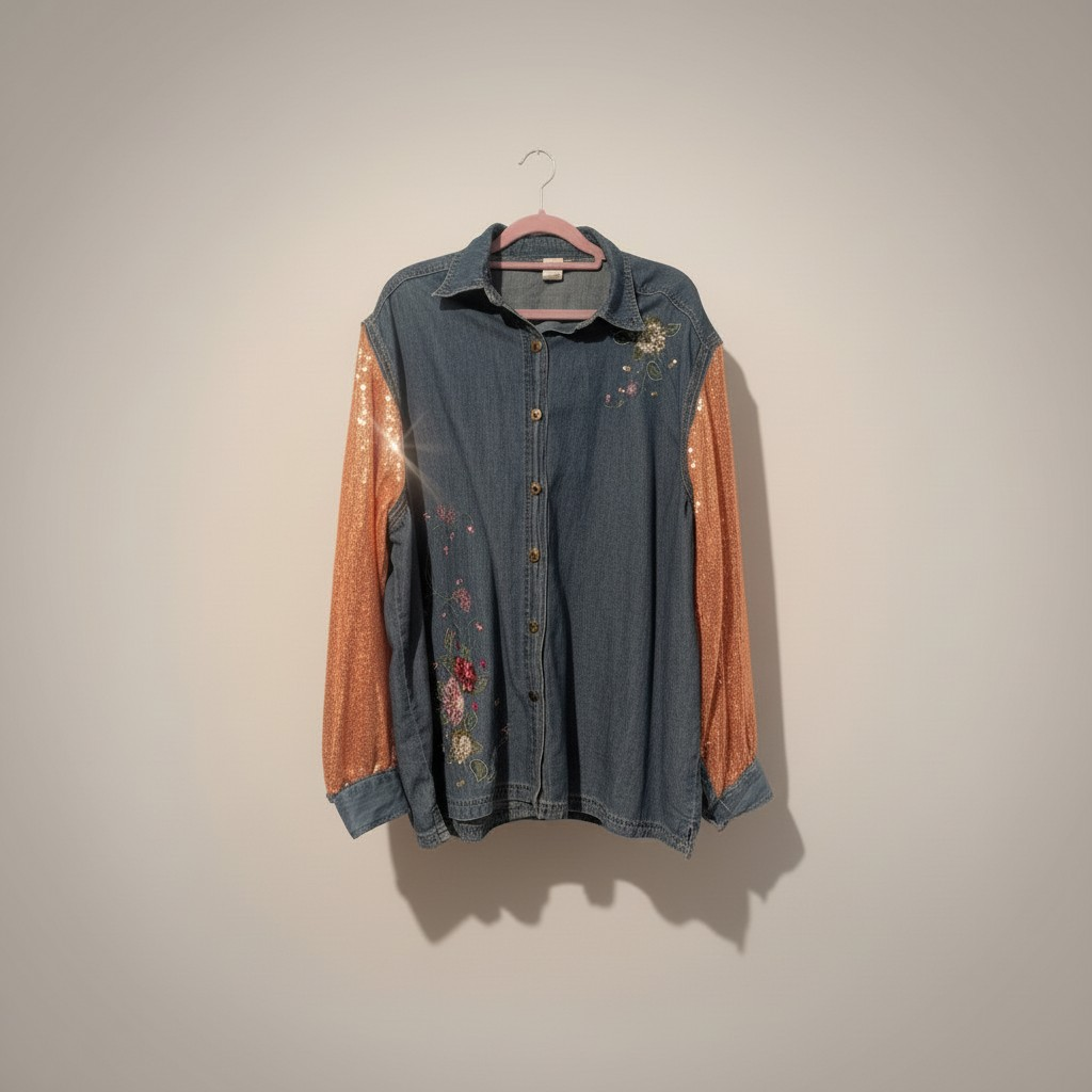Rose gold sequin shirt jacket