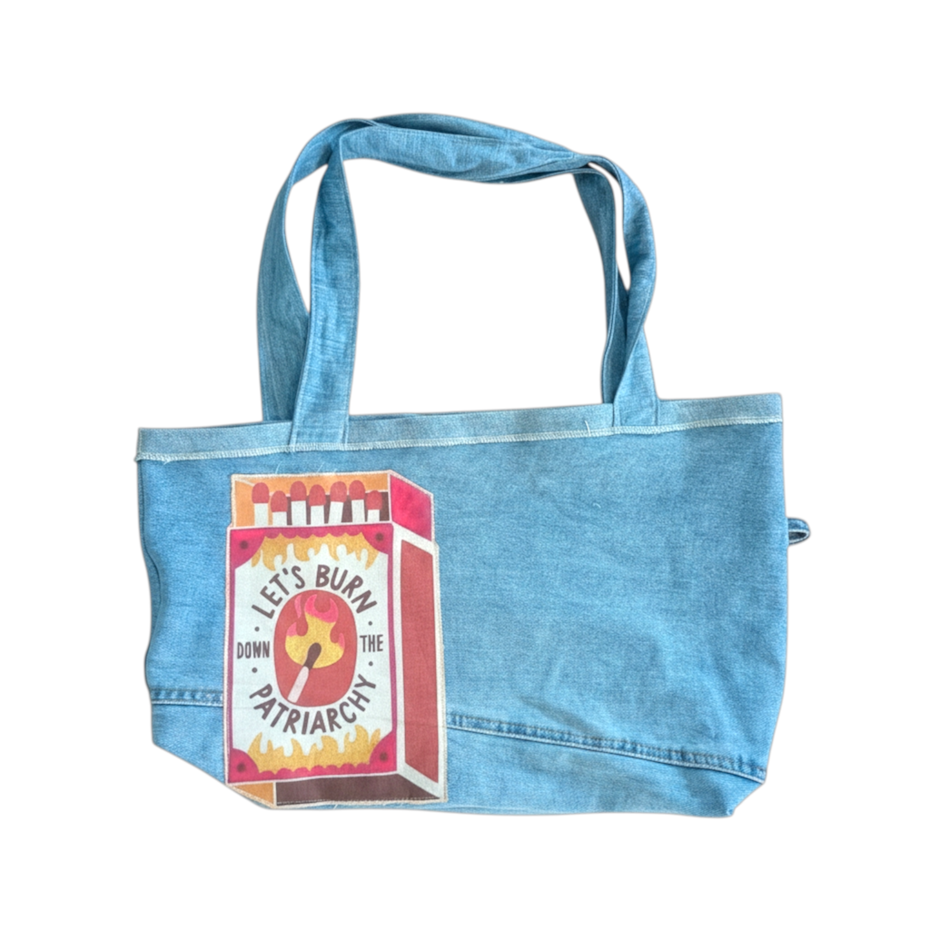 Burn the patriarchy shopping tote