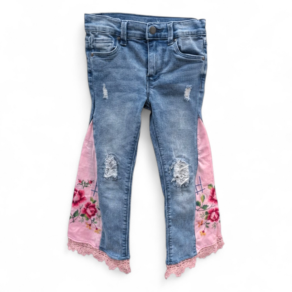 Embroidered flare jeans