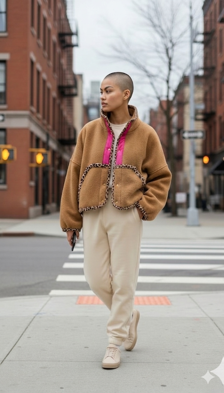 Oversized crop winter jacket