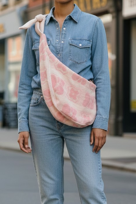Vintage towel sling bag