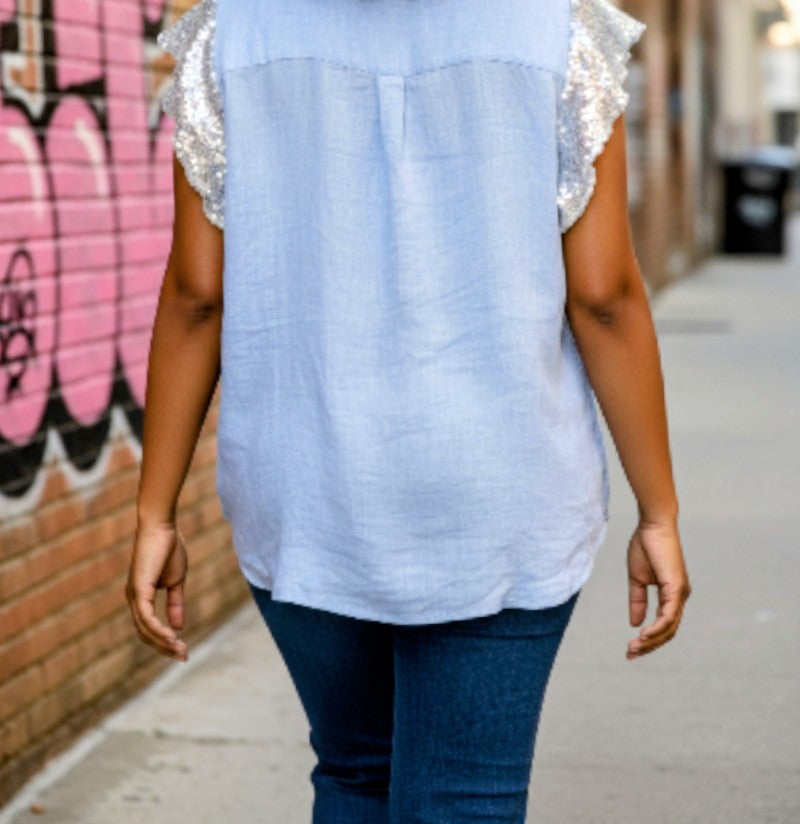 Linen sequins shirt