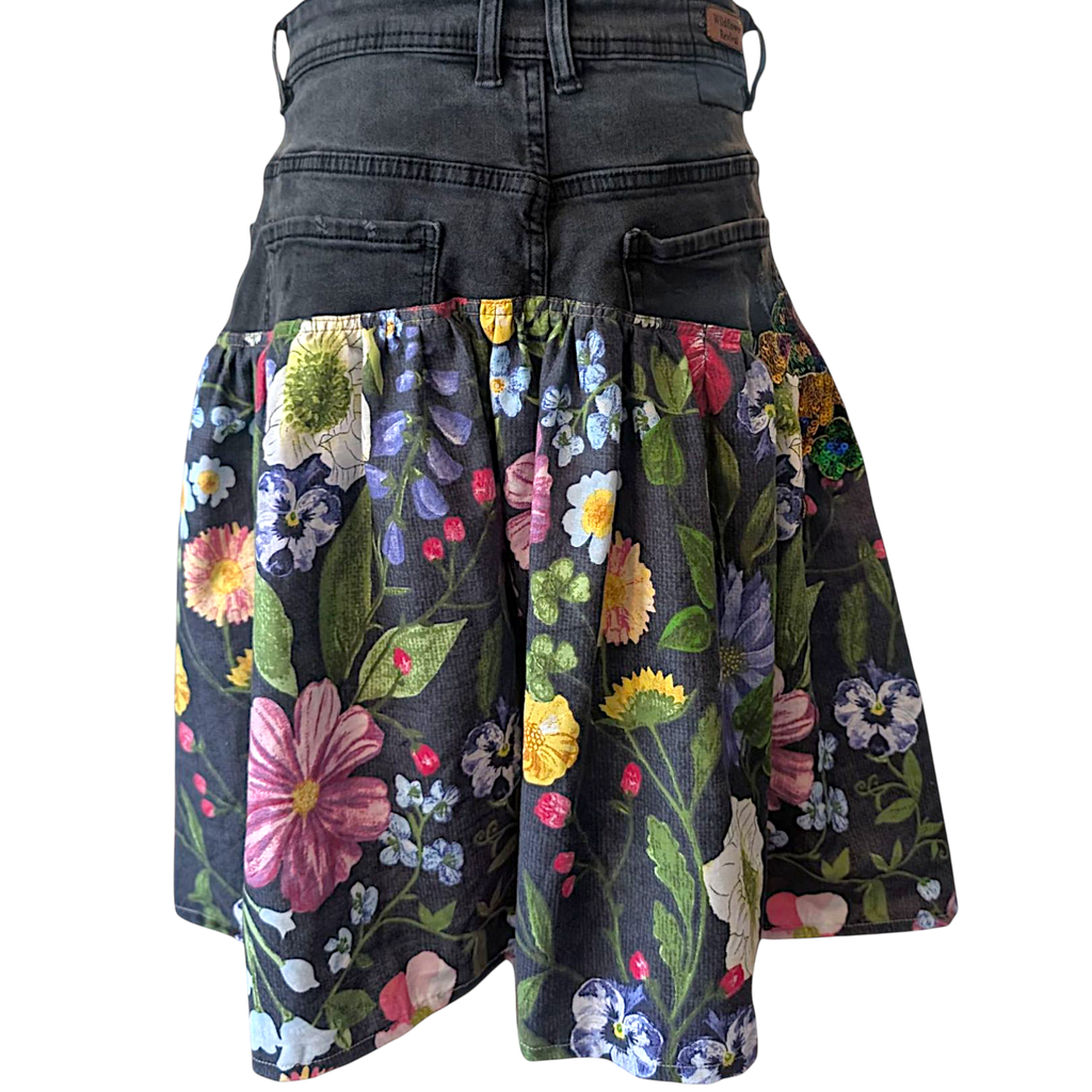 Reworked denim skirt