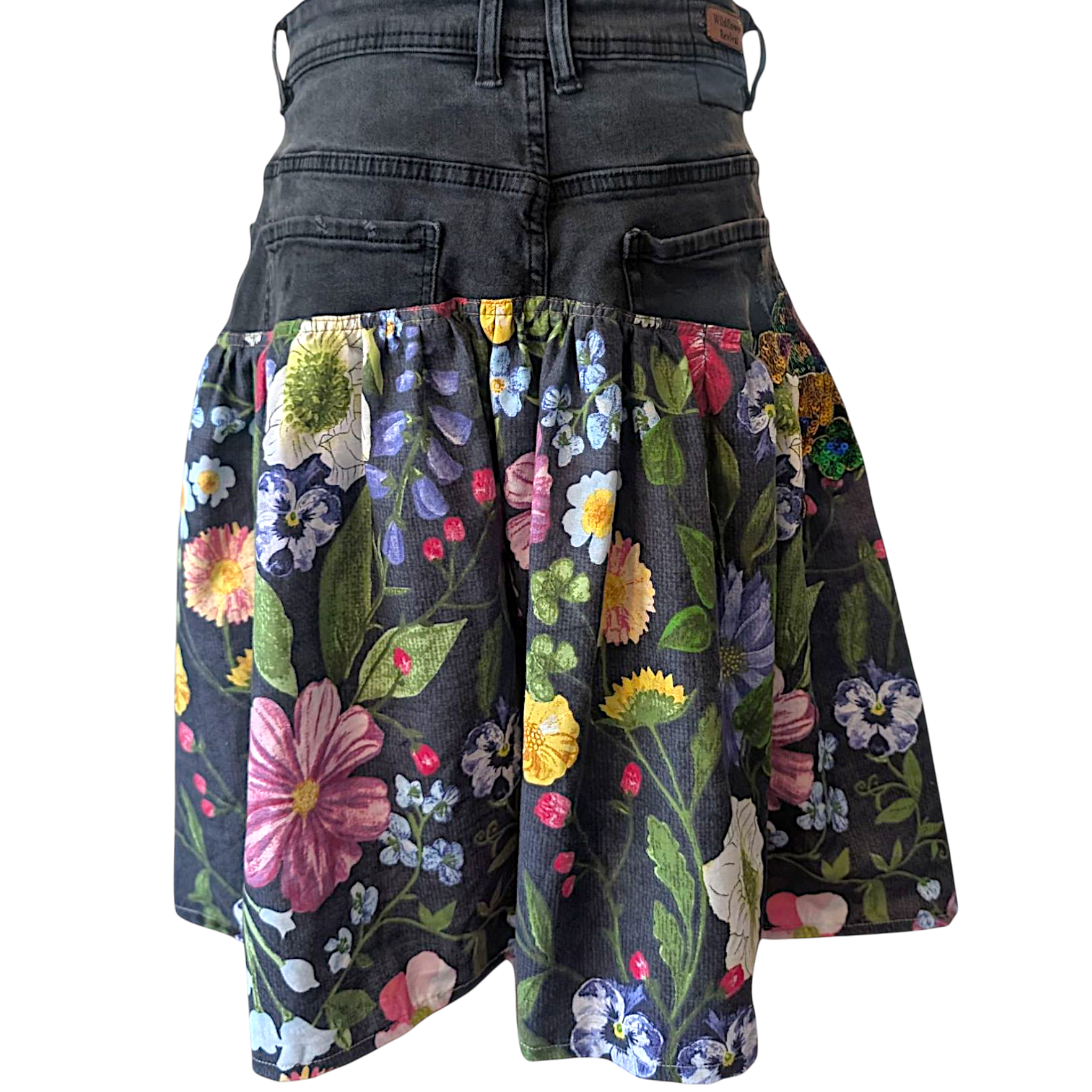 Reworked denim skirt