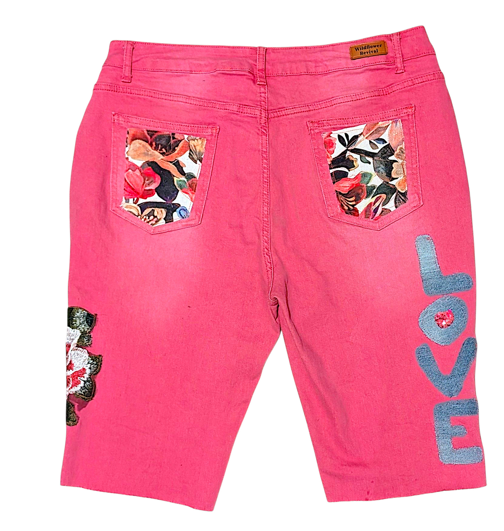 Whimsical denim shorts