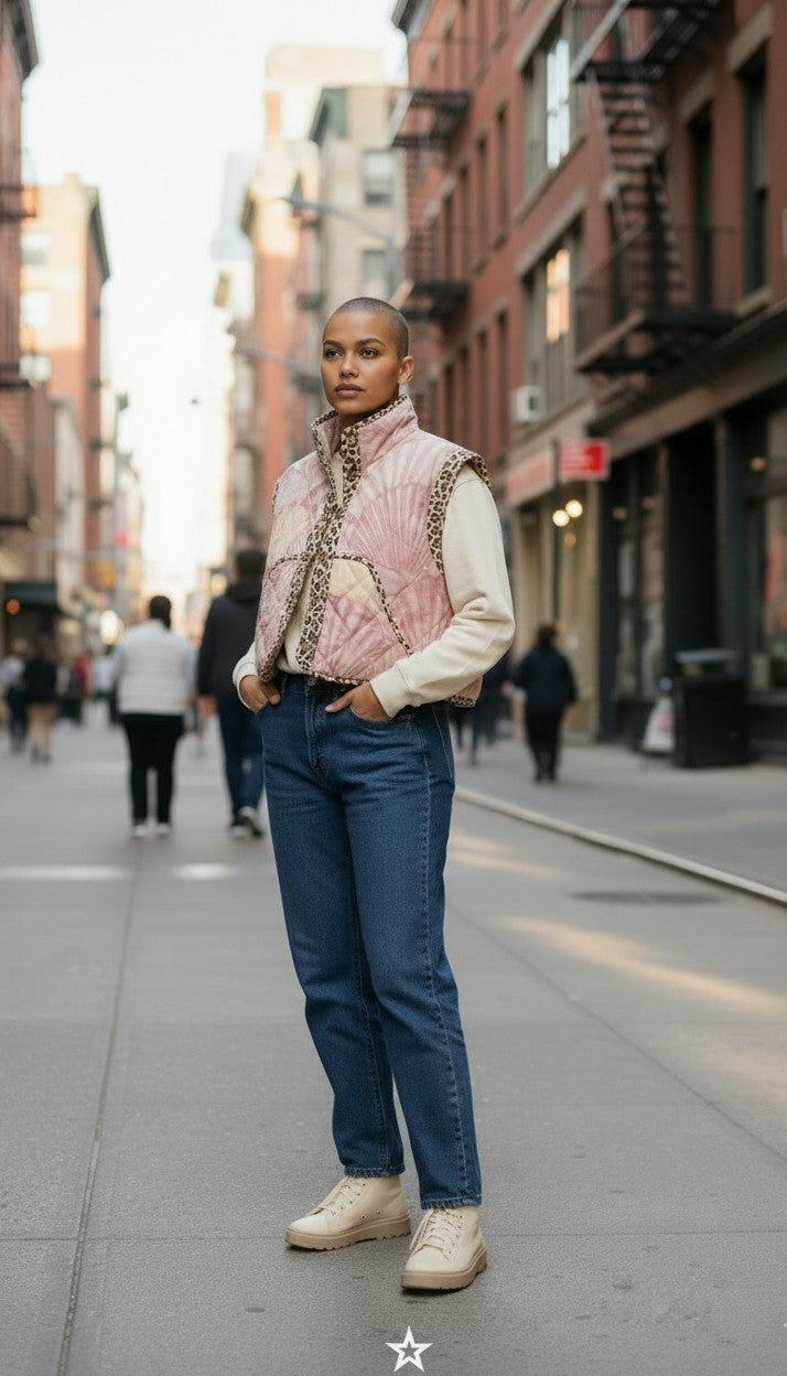 Oversized winter crop vest