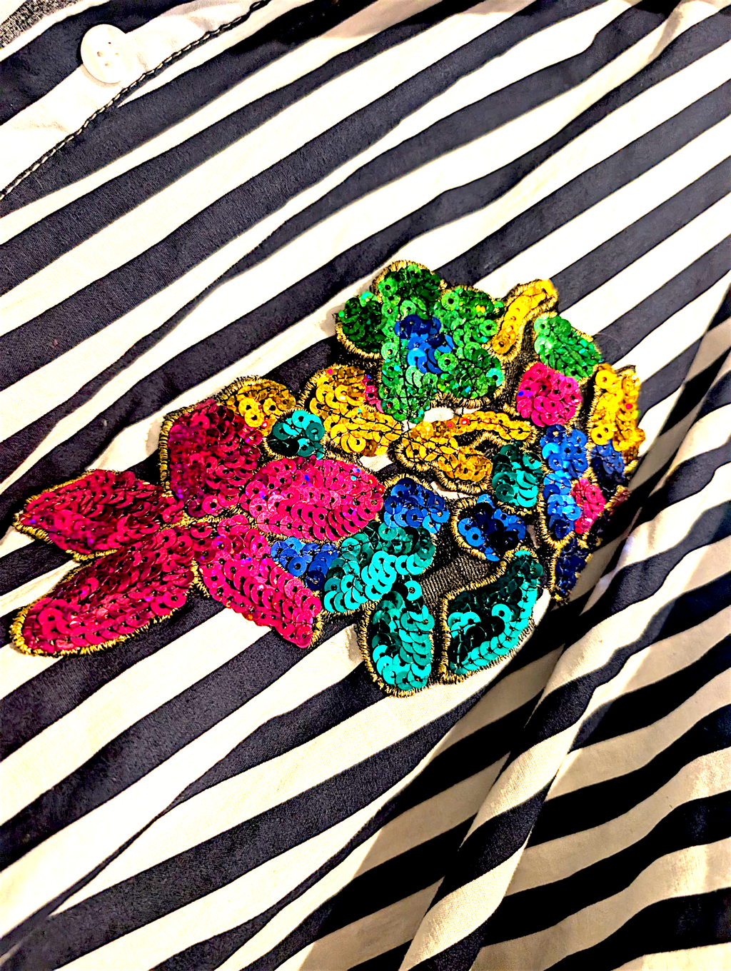 Striped and bold shirt dress