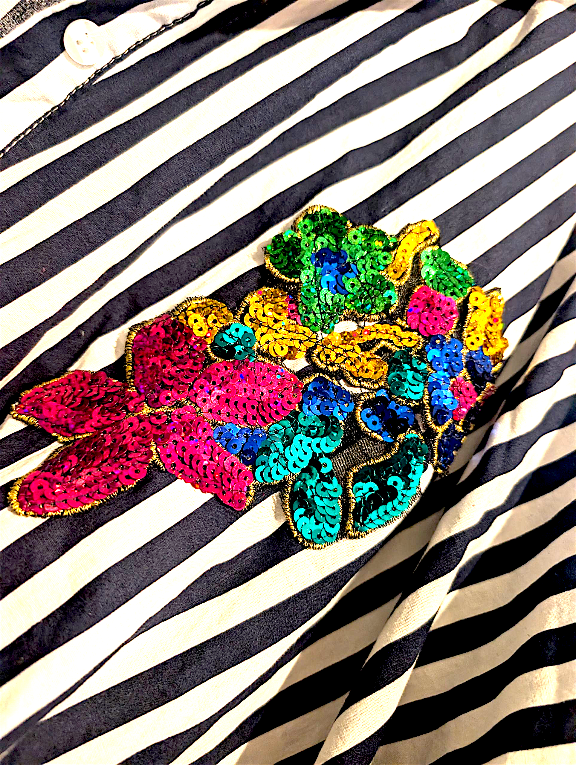 Striped and bold shirt dress