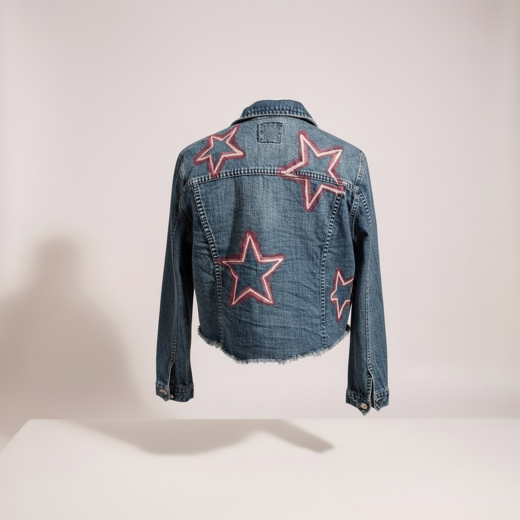Neon star denim jacket